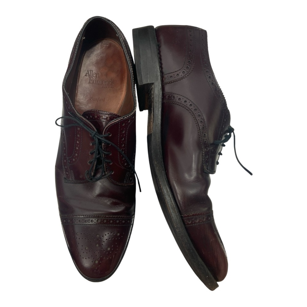 Allen Edmonds Sanford Burgundy Cap‎ Toe Shoes 11B - Picture 2 of 8